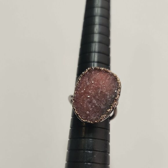Sterling Silver Druzy Ring Size 7 - Picture 1 of 3